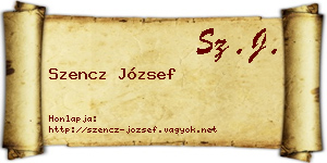 Szencz József névjegykártya