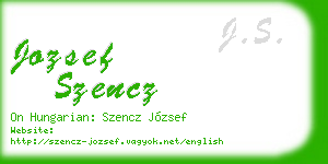 jozsef szencz business card